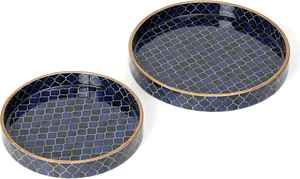 Wooden Serving <b>Tray</b> with MDF Printed Enamel Round Design Food <b>Tray</b> for Home Use <b>Decorative</b> Wood Condiment <b>Tray</b> - Product Image 3