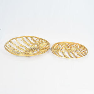 ถาดเสิร์ฟโลหะเงินสําเร็จรูปตกแต่งผลไม้ถาดเสิร์ฟอลูมิเนียมคุณภาพสูงถาดช็อคโกแลตพร้อมชุด 2 ชิ้น - Product Image 2