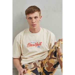 Camiseta Unisex Extra Grande de Manga Corta, Informal, de Poliéster/Algodón, Color Beige Croissant, Ecológica y Transpirable para Hombre y Mujer - Product Image 2