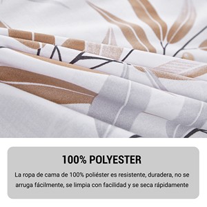 Ensemble de housse de couette moderne à fleurs en coton 100% 3 pièces avec housse de couette, drap-housse et taie d'oreiller - Product Image 5