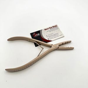 Alicates para extensiones de cabello multifuncionales de acero inoxidable con logotipo personalizado recubierto de Color beige desnudo, herramientas para extensiones de cabello de alta calidad - Product Image 4