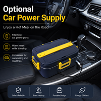 2-in-1 Auto Edelstahl Behälter Lunchbox 75W Schnellheizende Elektrische Lunchbox 1,8L Tragbare Elektrische Lunchbox Speisenwärmer
