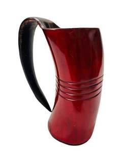 แก้วดื่มน้ำบัฟฟาโลฮอร์นแก้วแบบพกพาสามารถปรับแต่งโลโก้ได้โดยงานฝีมือจาก HF แรงบันดาลใจจากอินเดียไวกิ้ง - Product Image 1