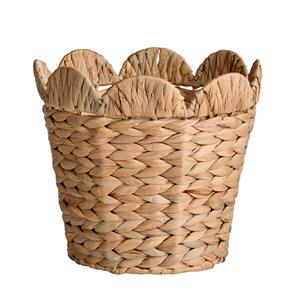 Round Scalloped Rim Water <b>Hyacinth</b> <b>Basket</b> Handmade Storage <b>Basket</b> Wholesale eco-friendly Made in Vietnam - Product Image 5