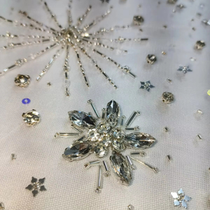 ผ้าเรยอนสำหรับเจ้าสาวทำจากผ้าเรยอนสำหรับชุดราตรีงานเต้นรำงานปักด้วยมือระบายอากาศ - Product Image 1