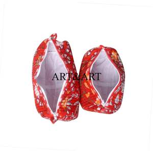 Multipurpose Cotton Quilted Zipper Vanity Pouch Set 3 Stylish Eco-Friendly Cosmetic Travel Bag Lightweight Customizable Logo for - Product Image 6