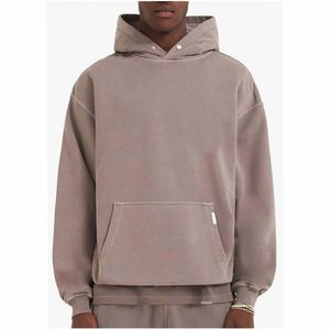 Sudadera de algodón OEM/ODM personalizada, Sudadera con capucha de gran tamaño para hombre, estampado de logotipo en relieve, Sudadera con capucha de lana Unisex de talla grande - Product Image 3