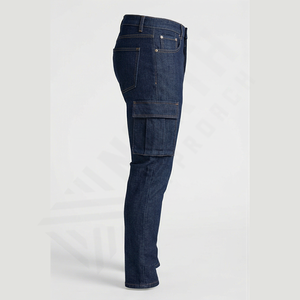 Jeans droits en denim de coton de haute qualité, non lavés, originaux, bruts, à l'ourlet brut, pour hommes, solides, automne-printemps, vente en gros, en vrac - Product Image 3