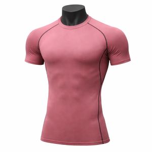 Camiseta de Compresión de Alta Calidad para Hombre, Manga Corta, Ropa Deportiva para Gimnasio, Camiseta Elástica para Fitness, Suministro al por Mayor, Precio de Fábrica - Product Image 1