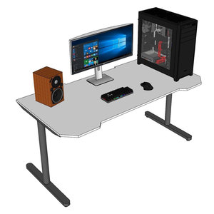 Escritorio para Juegos con Estructura de Hierro y Superficie de Madera de Caucho para Oficina en Casa, Escritorio para PC, Escritorio para Computadora GD68060 - Product Image 6
