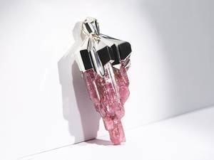 Grand collier en cristal de tourmaline de rubellite pendentif en argent cadeau d'anniversaire de mariage personne spéciale style LOTR bijoux anciens - Product Image 5