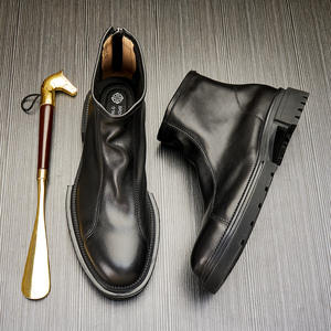 Chaussures mocassins en cuir de veau avec détails cousus à la main et soutien de la voûte plantaire, chaussures de ville pour hommes - Product Image 2