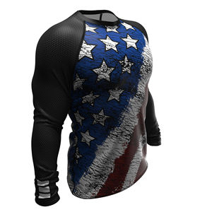 2023 hombres de alta calidad de manga corta MMA Rash Guard logotipo personalizado impresión por sublimación equipo de gimnasio de compresión de longitud larga - Product Image 4