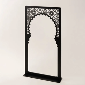 Modern matte Black Design Arabic Ramadan Candle Stand Metal Craft Decorative Frame For Home Indoor Table <b>Top</b> Decoration - Product Image 1