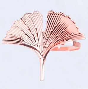 Nouvel Arrivage Rond de Serviette Design Feuille d'Or Rose Fantaisie Réglage de la Table Porte-Serviettes Décoratif au Prix de Gros - Product Image 5