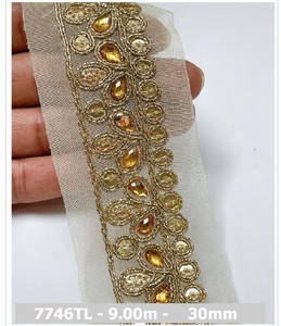 ชุดเดรสผ้าส่าหรีสไตล์แฟชั่นงานปักงานทำมืองานระดับพรีเมียมตามสั่งสำหรับลานงานปักงานปักงานประดิษฐ์สำหรับตกแต่งงานตัดเย็บแบบทำมือ - Product Image 4