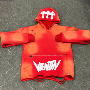 Sweat à capuche surdimensionné lavé à l'acide de luxe 100% coton chaud et durable pour l'hiver pour les commandes en gros Fabricant OEM - Product Image 3