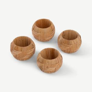 Juego de Anillos para Servilletas de Mimbre de Ratán Tejido a Mano al por Mayor, Porta Servilletas Natural, Organizador Decorativo, Decoración del Hogar Hecha a Mano de Vietnam - Product Image 1