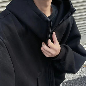 Sweat-shirts à capuche en coton 100% de haute qualité, respirants, épais, gaufré, streetwear, logo frontal, tricot uni - Product Image 4