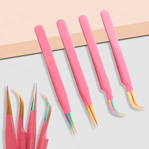 Pinzas profesionales japonesas para extensión de pestañas de acero inoxidable, Etiqueta Privada, Punta puntiaguda no corrosiva de alta calidad - Product Image 2