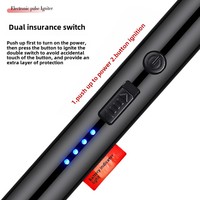 Briquet électronique d'extérieur rechargeable par USB, portable, en métal, rotation à 360 degrés, verrouillage de sécurité, écologique, pour bougies
