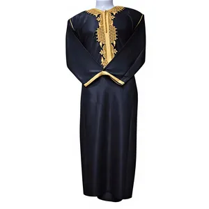 <b>Men's</b> Moroccan <b>Thobe</b> Jubba Viscose Ankle Length Short Sleeve Solid Color Formal Casual Wear Custom ODM - Product Image 1