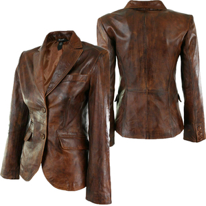 Chaqueta de cuero marrón elegante informal personalizada-Cuero auténtico de Mujer | Abrigo de moda ajustado | Chaquetas de mujer de precio barato - Product Image 5