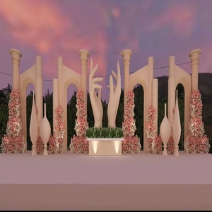 Scène de mariage en bois élégante pour l'extérieur avec décorations pour votre mariage de rêve - Product Image 5