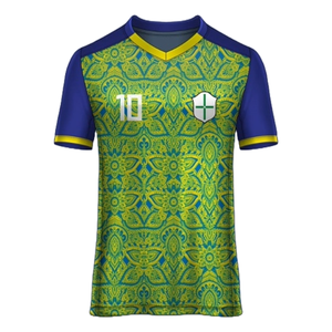 Maillot de football en maille de polyester léger à séchage rapide personnalisé de haute qualité, vêtements de sport confortables pour les matchs d'entraînement imprimés - Product Image 2