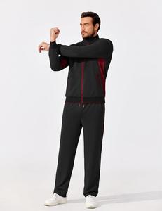 Chándal de lana atlético para hombre, conjunto de 2 piezas, manga larga, cremallera completa, Sudadera con capucha, pantalones de chándal para correr informal, traje de entrenamiento de invierno - Product Image 3