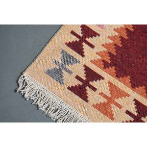 พรมวินเทจ ขนาด 2.8x3.9 ฟุต พรมขนาดเล็ก สีแดงเบจ ทำจากขนสัตว์ - Product Image 3