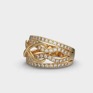 Infinity Four Row Band Ring Prong Set Anillo de diamante elegante 2ct Eternity Lab Grown Diamond Anillo de bodas 14K Oro sólido Mamá Regalos - Product Image 5