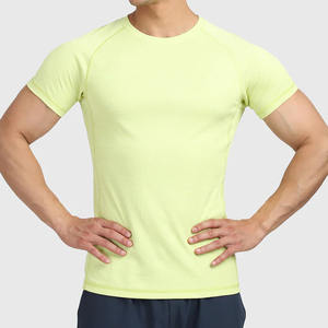 T-Shirt de fitness personnalisé Panneau à motif solide Design 280 Grammes Polyester/Coton Matériau Style formel Tissu tricoté Vêtements de fitness - Product Image 1