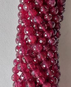 Perles de forme ronde à facettes rubis de superbe qualité perles de pierres précieuses rubis en vrac pour la fabrication de bijoux fournitures de perles personnalisées - Product Image 5