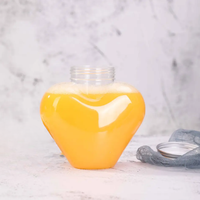 Pot en plastique PET en forme de coeur de haute qualité avec couvercle pour jus, café, lait, thé, autres boissons directement du fabricant du Vietnam