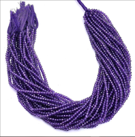 Bracelet de cheville en améthyste naturelle non traitée, perles rondes facettées de 15 pouces, pour femmes, 1 brin complet, personnalisé, marque AMARA