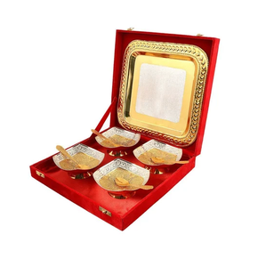 Bol à crème glacée en cuivre et laiton avec cuillère design martelé dernier bol à crème glacée poli miroir - Product Image 2