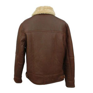 OEM Top Quality <b>Men's</b> Shearling <b>Sheepskin</b> Leather Jacket Bomber Flying <b>Men's</b> Jackets Vintage winter jacket Leather <b>Coat</b> Warm <b>Men</b> - Product Image 3