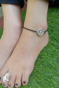 Nueva Llegada, Tobillera Moderna de Alta Calidad con Incrustaciones de Plata, Chakra Nazar Battu, Hecha a Mano, Elegante Filigrana, Joyería de Moda India - Product Image 4