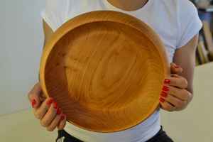 Plato de servicio Vintage de lujo, Plato decorativo y para servir de madera pulido ecológico, plato de servicio de madera moderno para fiestas - Product Image 6