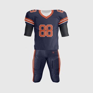 Conjunto de uniforme de fútbol americano transpirable OEM, pantalones cortos de Jersey personalizados, logotipo de número de nombre para equipos de talla grande que absorben la humedad - Product Image 2
