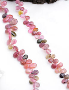 Collana in Tormalina Multicolore a Goccia, Pietra Preziosa Naturale per Creazione di Gioielli Raffinati - Product Image 3