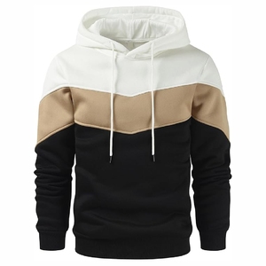 Sweat-shirt à capuche multicolores (blanc, marron, noir) - Streetwear décontracté pour hommes, design personnalisé - Product Image 1