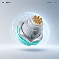 Conector Push-Pull Impermeable IP65 de 6 Pines con Contacto Dorado Teal, Grado Médico, OEM BEXKOM