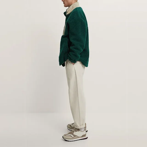 Chaqueta de lana de invierno para hombre con logotipo bordado de diseño personalizado, chaqueta de lana polar cálida de alta calidad - Product Image 4