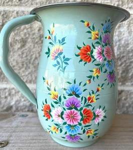 Jarra de agua con mango en relieve, jarra de agua con estampado personalizado, colorido, Diamante Original Internacional, Vintage, venta al por mayor - Product Image 4