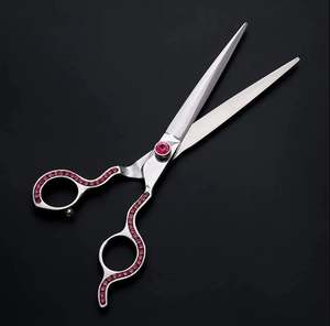Professional Stainless Steel Fancy Handle Pet Hair Cutting Scissors Sharp Blade Mirror Finish with Adjustable Screw - Product Image 5