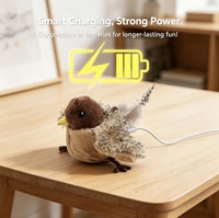 Jouets pour chats interactifs en peluche, simulation réaliste d'oiseaux qui chantent, jouets couineurs pour chats d'intérieur, lot en gros