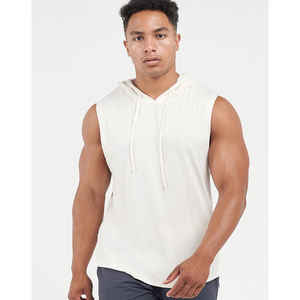 <b>Men's</b> <b>Sleeveless</b> Fleece Hoodies Custom Design Workout Bodybuilding Pullover <b>Sleeveless</b> <b>Hoodie</b> - Product Image 2