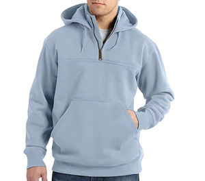 Pull à capuche zippé mi-long pour homme, broderie de logo personnalisée, pull tricoté grande taille pour homme, marque privée, faible MOQ, vêtements d'hiver - Product Image 1